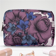 Floral-wallpaper-pattern-with-engraved-hand-drawn-flowers-vintage-style Make Up Pouch (medium)