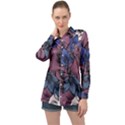 Floral-wallpaper-pattern-with-engraved-hand-drawn-flowers-vintage-style Long Sleeve Satin Shirt View1