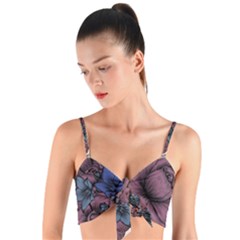 Floral-wallpaper-pattern-with-engraved-hand-drawn-flowers-vintage-style Woven Tie Front Bralet