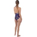 Floral-wallpaper-pattern-with-engraved-hand-drawn-flowers-vintage-style Plunge Cut Halter Swimsuit View2