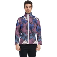 Floral-wallpaper-pattern-with-engraved-hand-drawn-flowers-vintage-style Men s Bomber Jacket