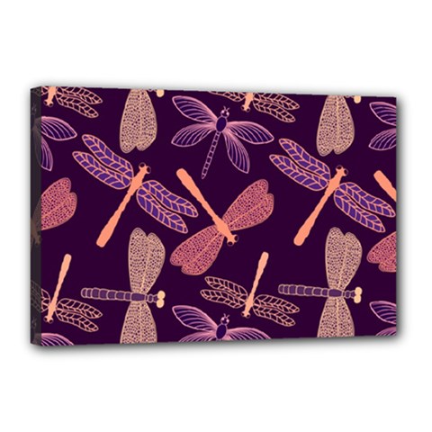 Dragonfly-pattern-design Canvas 18  X 12  (stretched) by Jancukart