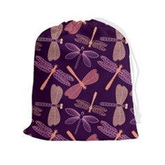 Dragonfly-pattern-design Drawstring Pouch (2xl) by Jancukart