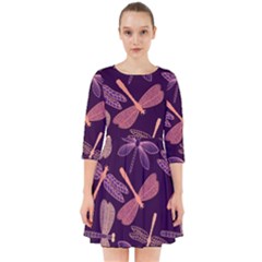 Dragonfly-pattern-design Smock Dress