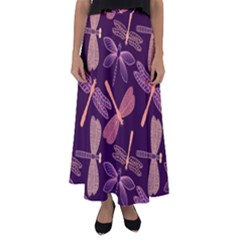 Dragonfly-pattern-design Flared Maxi Skirt