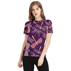 Dragonfly-pattern-design Women s Short Sleeve Rash Guard by Jancukart