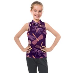 Dragonfly-pattern-design Kids  Sleeveless Polo Tee