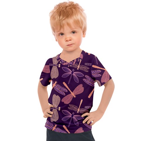 Dragonfly-pattern-design Kids  Sports Tee by Jancukart