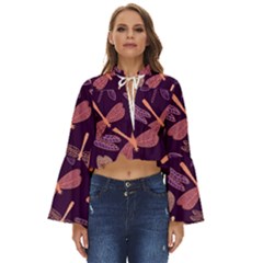 Dragonfly-pattern-design Boho Long Bell Sleeve Top