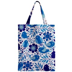 Pattern-with-birds Zipper Classic Tote Bag