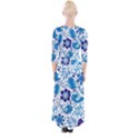 Pattern-with-birds Quarter Sleeve Wrap Maxi Dress View2