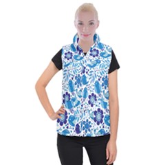 Pattern-with-birds Women s Button Up Vest