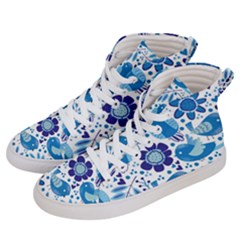 Pattern-with-birds Men s Hi-top Skate Sneakers