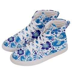 Pattern-with-birds Women s Hi-top Skate Sneakers