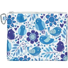 Pattern-with-birds Canvas Cosmetic Bag (xxxl) by Jancukart