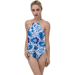 Pattern-with-birds Go With The Flow One Piece Swimsuit