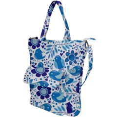 Pattern-with-birds Shoulder Tote Bag