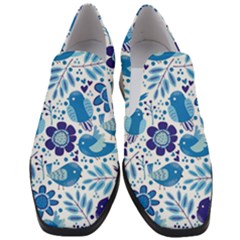 Pattern-with-birds Women Slip On Heel Loafers by Jancukart