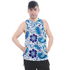 Pattern-with-birds Men s Sleeveless Hoodie