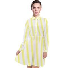 Yellow Zebra Print Long Sleeve Chiffon Shirt Dress by FunDressesShop