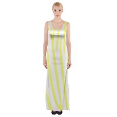 Yellow Zebra Print Thigh Split Maxi Dress by FunDressesShop