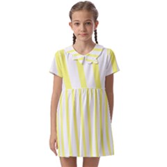 Yellow Zebra Print Kids  Asymmetric Collar Dress by FunDressesShop