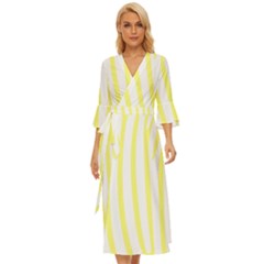 Yellow Zebra Print Midsummer Wrap Dress by FunDressesShop