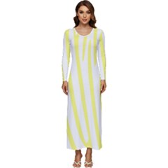 Yellow Zebra Print Long Sleeve Velour Longline Maxi Dress by FunDressesShop