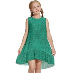 Blue Glitter Kids  Frill Swing Dress by FunDressesShop