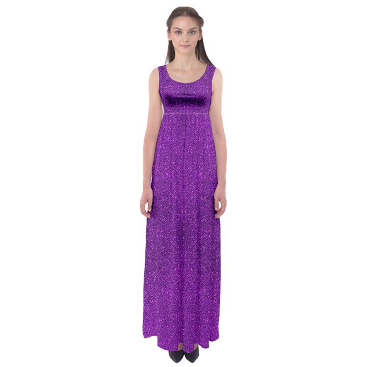 Purple Glitter Empire Waist Maxi Dress