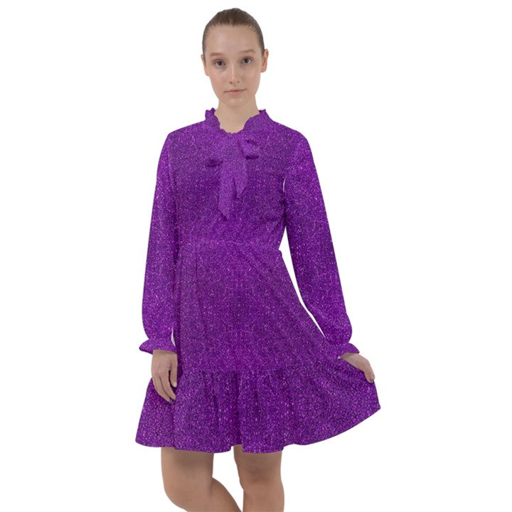 Purple Glitter All Frills Chiffon Dress