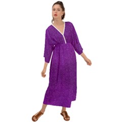 Purple Glitter Grecian Style  Maxi Dress