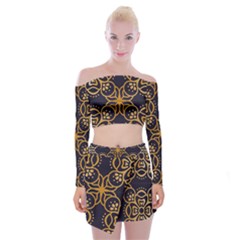 Muster Off Shoulder Top With Mini Skirt Set by zappwaits