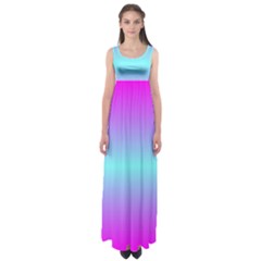 Ombre Pink And Blue Empire Waist Maxi Dress