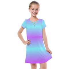 Ombre Pink And Blue Kids  Cross Web Dress by FunDressesShop