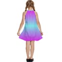 Ombre Pink and Blue Kids  Halter Collar Waist Tie Chiffon Dress View4