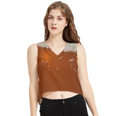 Bubble Beer V-neck Cropped Tank Top