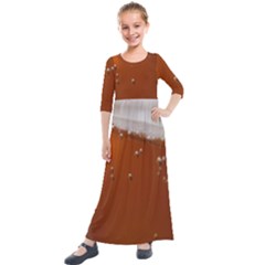 Bubble Beer Kids  Quarter Sleeve Maxi Dress by artworkshop