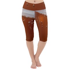 Bubble Beer Lightweight Velour Cropped Yoga Leggings