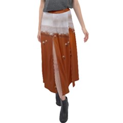 Bubble Beer Velour Split Maxi Skirt