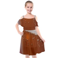 Bubble Beer Kids  Cut Out Shoulders Chiffon Dress by artworkshop