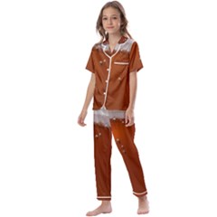 Bubble Beer Kids  Satin Short Sleeve Pajamas Set by artworkshop