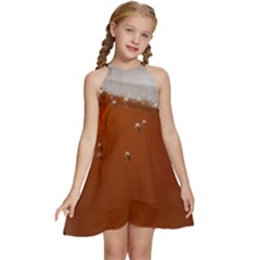 Bubble Beer Kids  Halter Collar Waist Tie Chiffon Dress