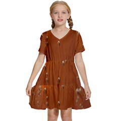 Bubble Beer Kids  Short Sleeve Tiered Mini Dress