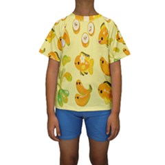 Banana Cichlid Kids  Short Sleeve Swimwear