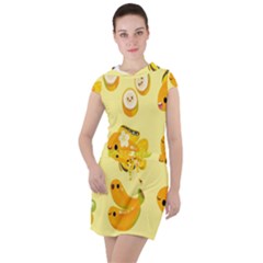 Banana Cichlid Drawstring Hooded Dress by artworkshop