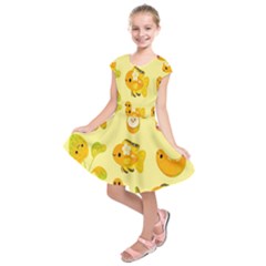 Banana Cichlid Kids  Short Sleeve Dress by artworkshop