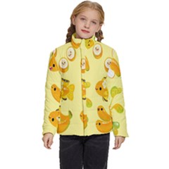 Banana Cichlid Kids  Puffer Bubble Jacket Coat by artworkshop