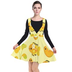 Banana Cichlid Plunge Pinafore Dress by artworkshop