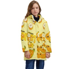 Banana Cichlid Kid s Hooded Longline Puffer Jacket by artworkshop